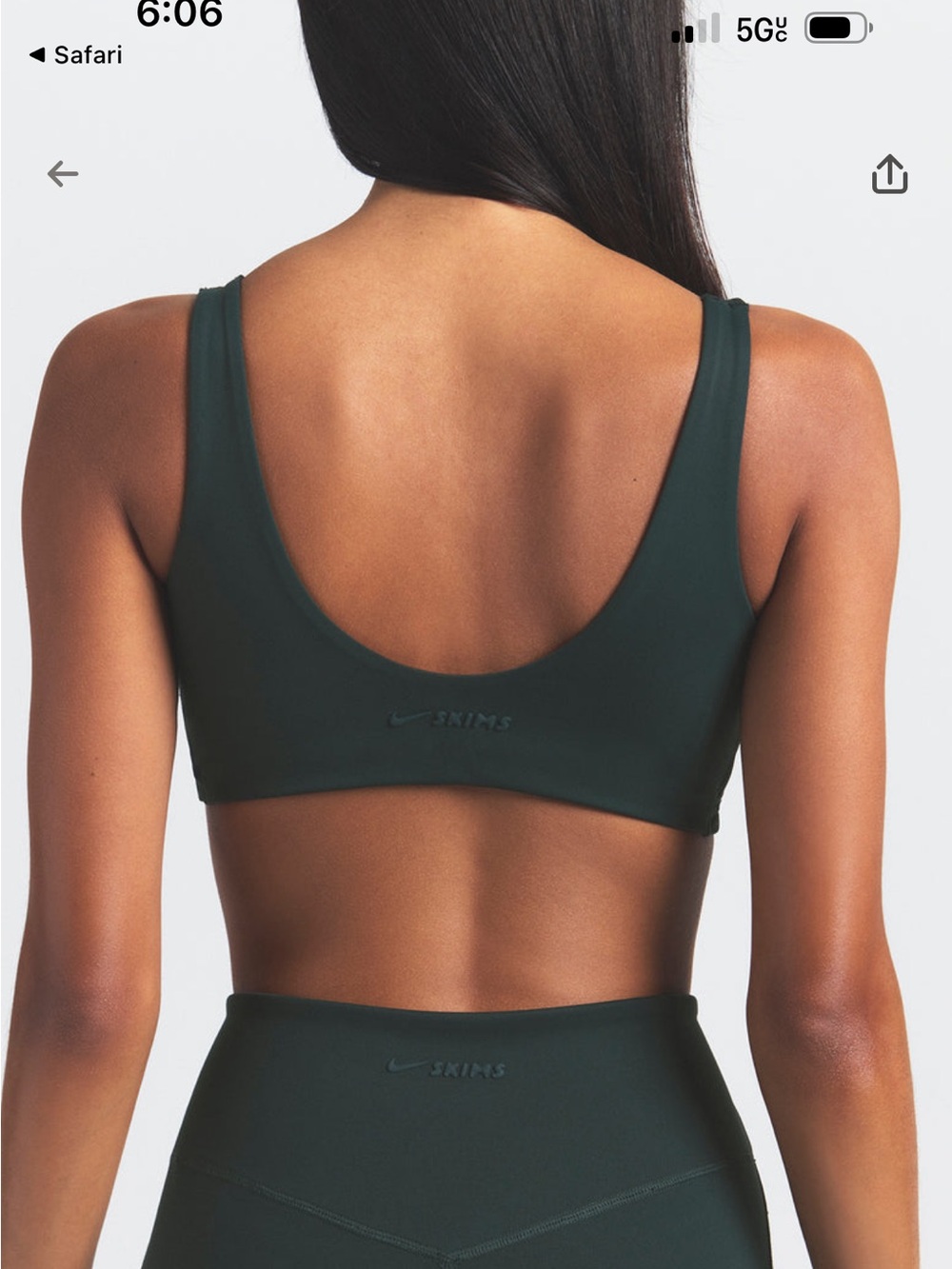 NikeSKIMS NWT Matte Twist Front Bra - Dark Teal - Picture 2 of 5